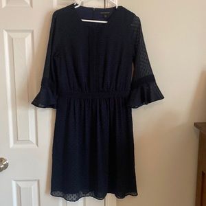 Banana Republic Swiss dot navy blue dress size 6.